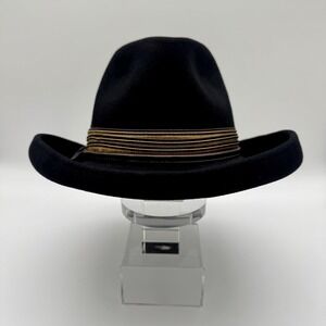 Vintage Lancaster Ladies Wool Black Felt Hat Made In USA RARE